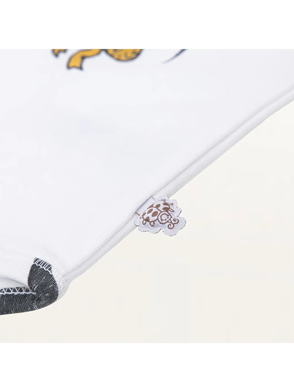 Pingu 2'li Bebek Zıbın Uzun Kollu %100 Organik Pamuk Penye Baskılı Beyaz-Antrasit-4