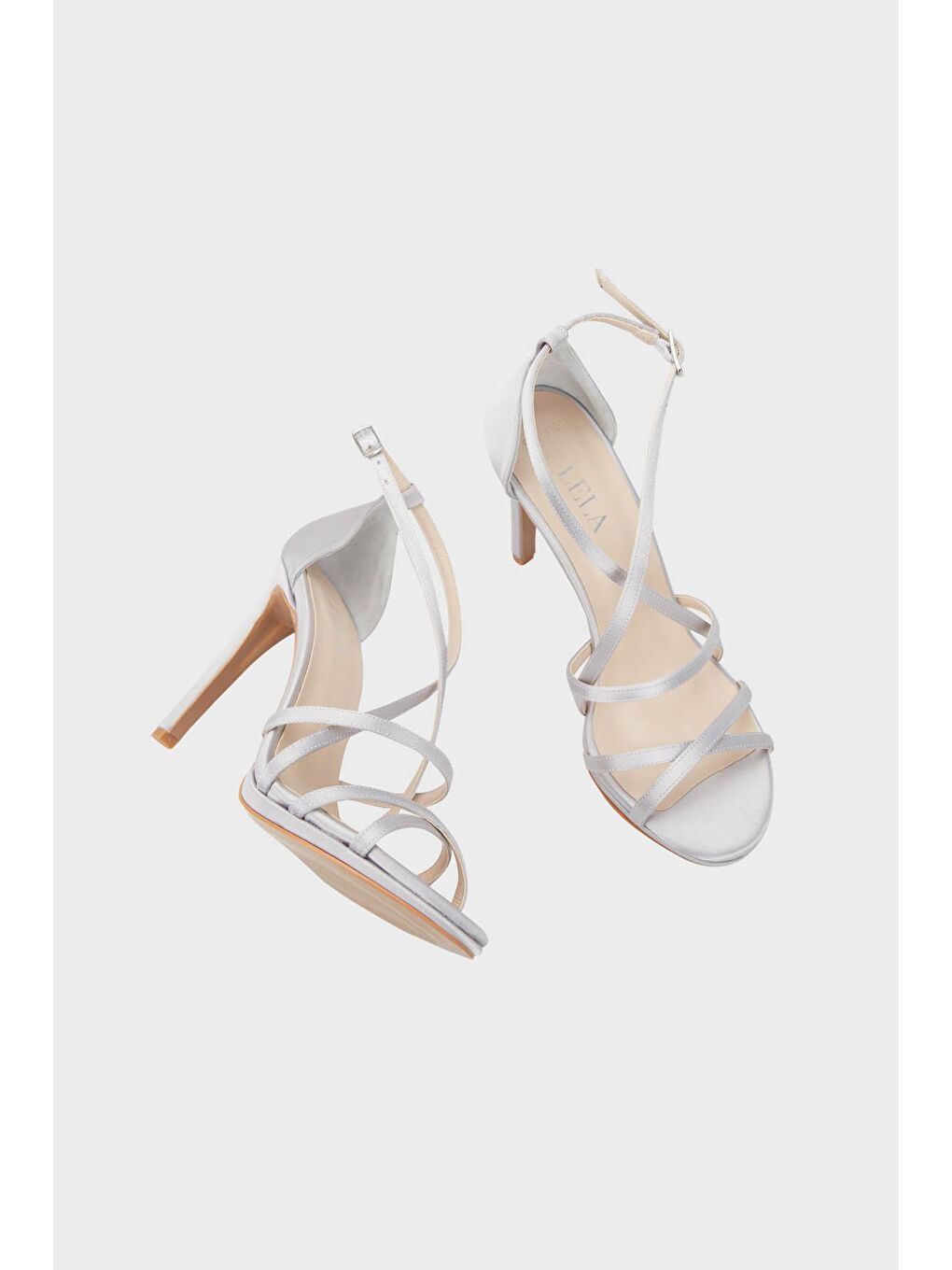 Gri Kemerli Topuklu Abiye Ayakkabı 3475891101-4