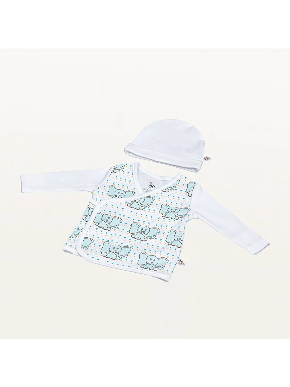 Borneo 5'li Hastane Çıkışı Zıbın Seti %100 Organik Pamuk Yeni Doğan  0-3 Ay Beyaz-2