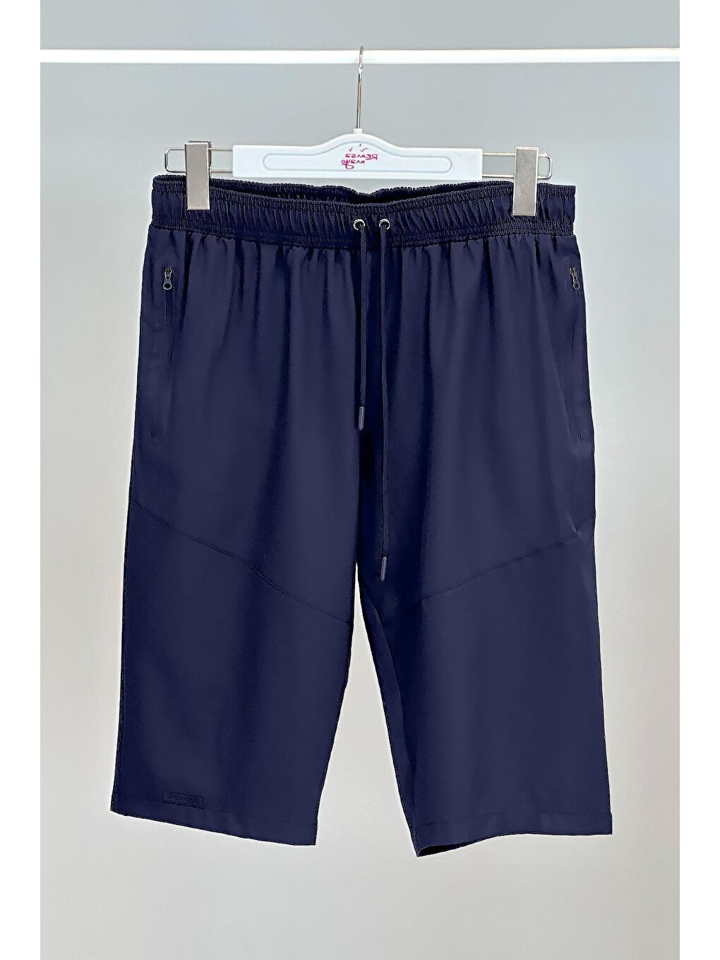 Erkek Havuz Deniz Uzun Kapri Şort Mayo RKS-02 Lacivert-4