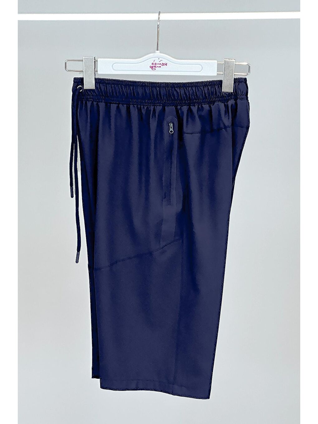 Erkek Havuz Deniz Uzun Kapri Şort Mayo RKS-02 Lacivert-5