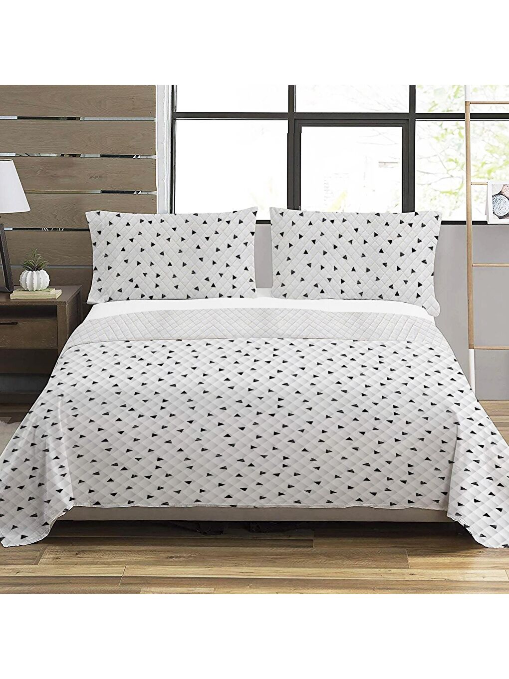 Karışık Modern Desen Çift Kişilik Baskılı Pike (200x220 Cm) Renkli