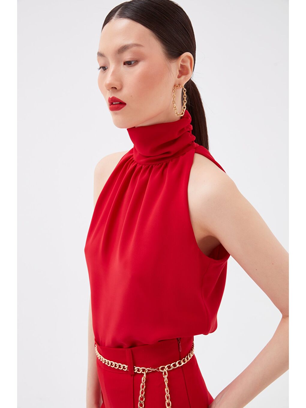 Kolsuz Salaş Bluz - Kırmızı-3