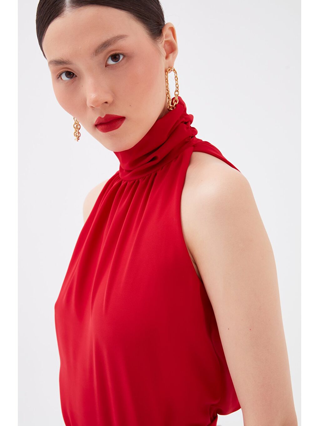 Kolsuz Salaş Bluz - Kırmızı-5