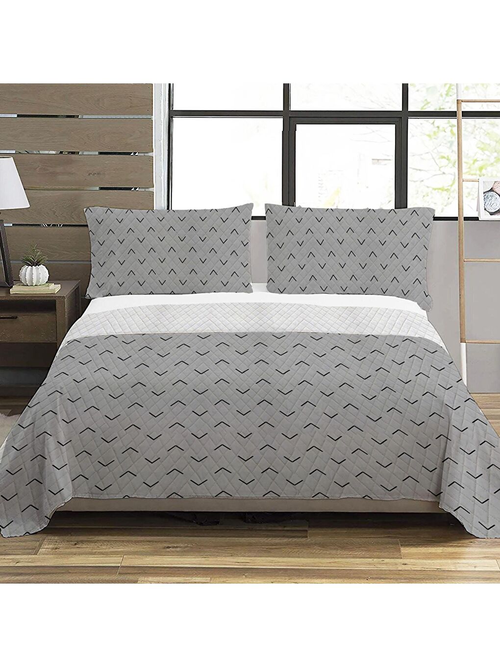 Karışık Modern Desen Çift Kişilik Baskılı Pike (200x220 Cm) Renkli