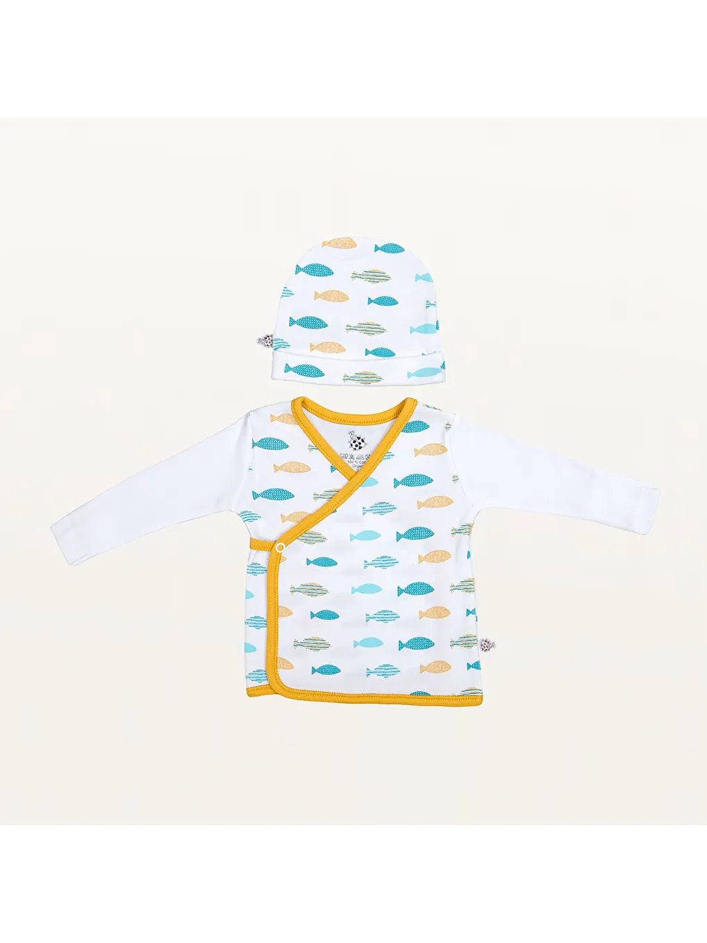 Dodo Bebek 5'li Hastane Çıkışı Zıbın Seti %100 Organik Pamuk Yeni Doğan Beyaz 0-3 Ay-3