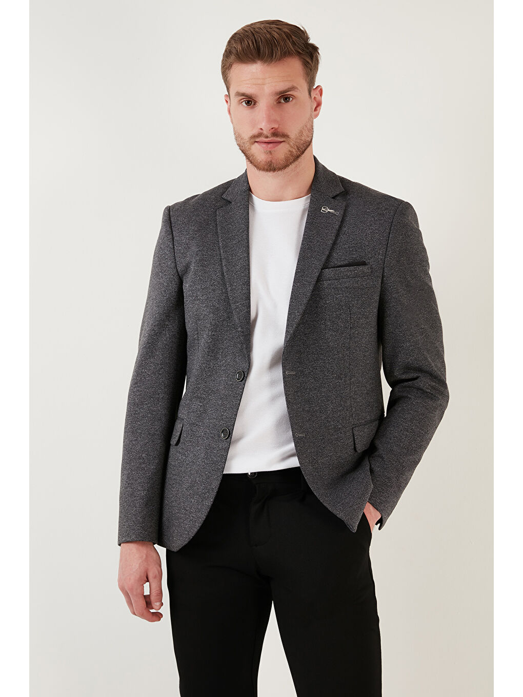 Siyah Slim Fit 6 Drop Çift Yırtmaçlı Blazer Erkek Ceket SAVUE-7