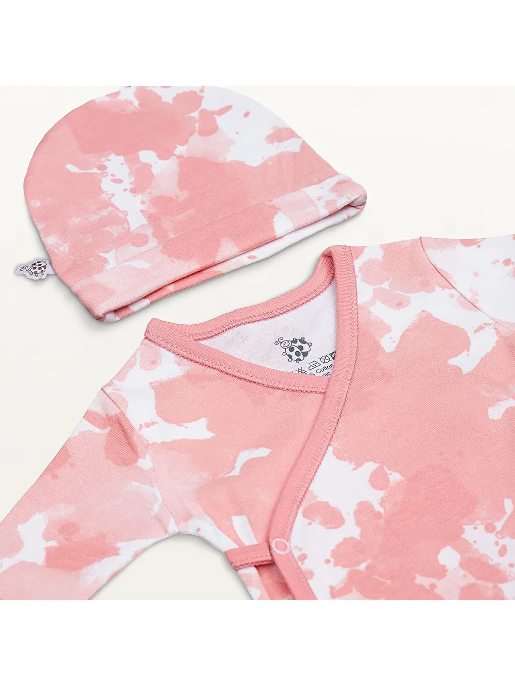 Rosa Kız Bebek 5'li Hastane Çıkışı Zıbın Seti %100 Organik Pamuk Yeni Doğan Beyaz 0-3 Ay-6