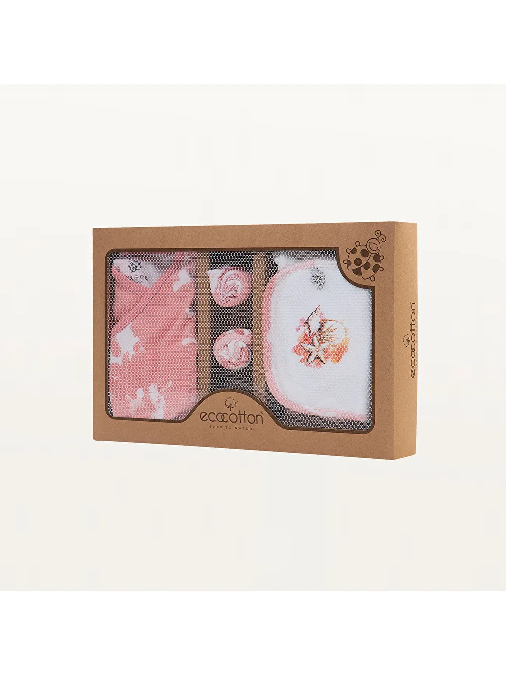 Rosa Kız Bebek 5'li Hastane Çıkışı Zıbın Seti %100 Organik Pamuk Yeni Doğan Beyaz 0-3 Ay-7