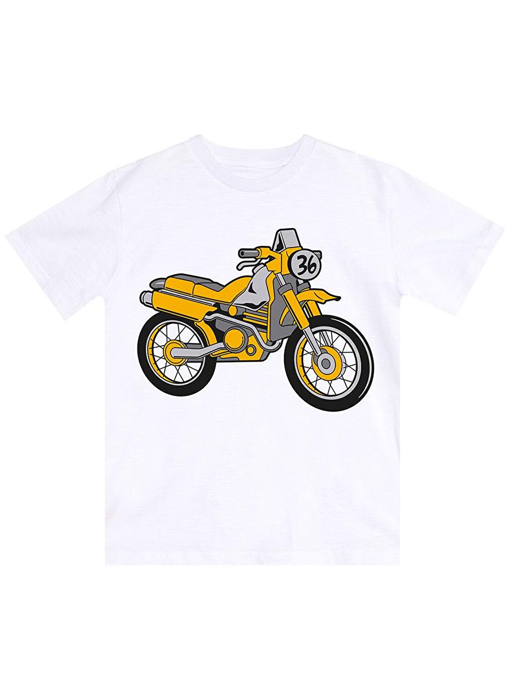 MSHB&G Beyaz Motorcycle Erkek Çocuk T-shirt Şort Takım - 4