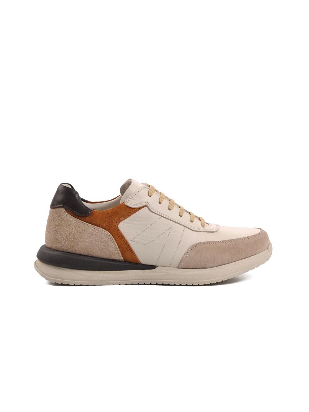 Bej Hakiki Deri Bağcıklı Erkek Sneaker 231180