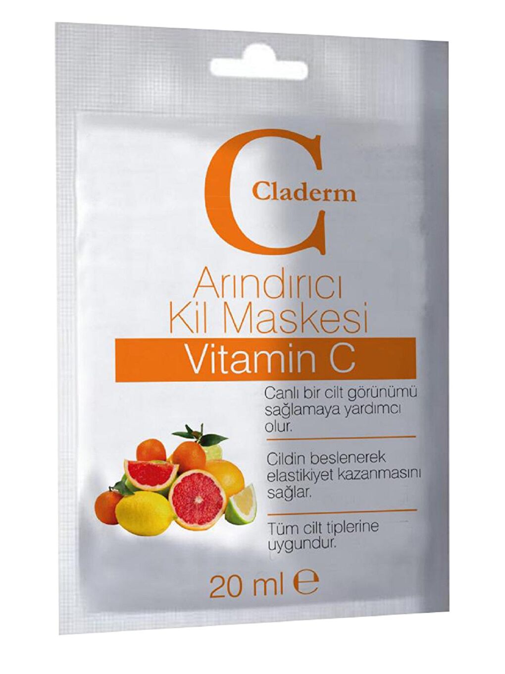 Claderm Şeffaf Kil Maskesi 20 ml Sachet – C Vitamin