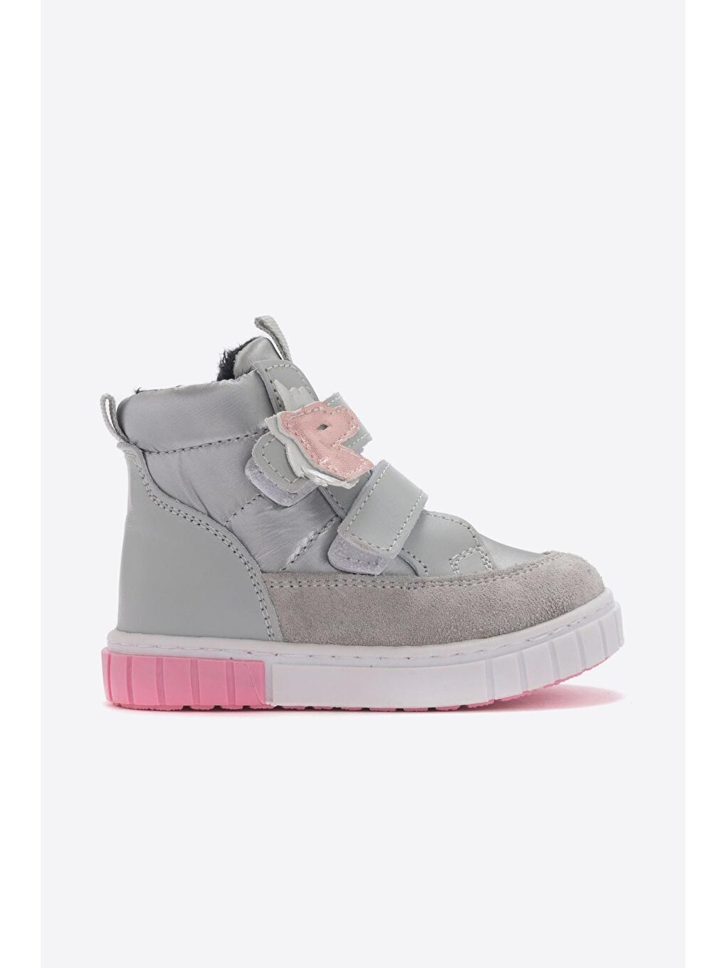 Kız Çocuk Gri Hakiki Deri Anatomik Günlük Bot-3