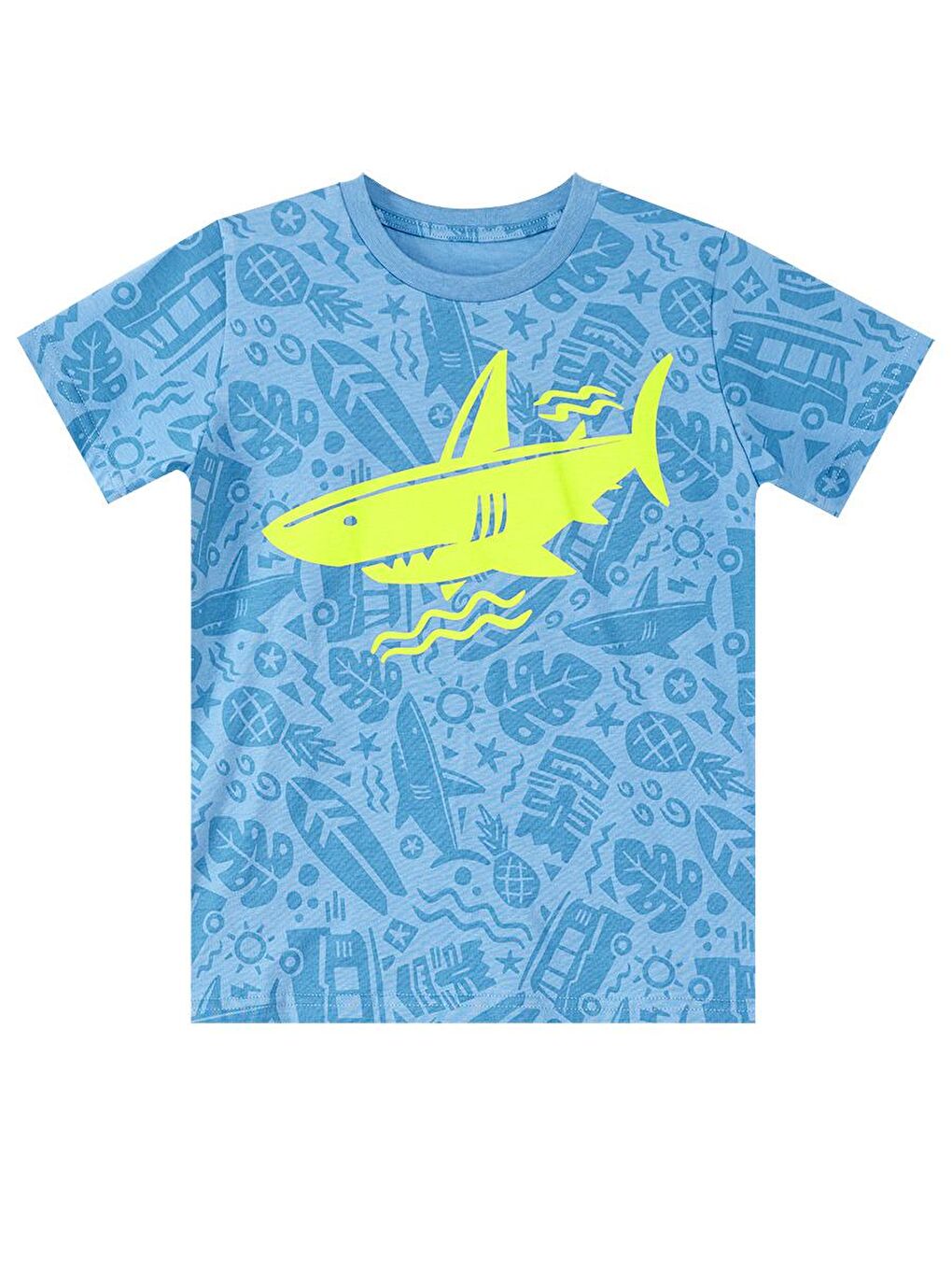 MSHB&G Mavi Shark Erkek Çocuk T-shirt Şort Takım - 4