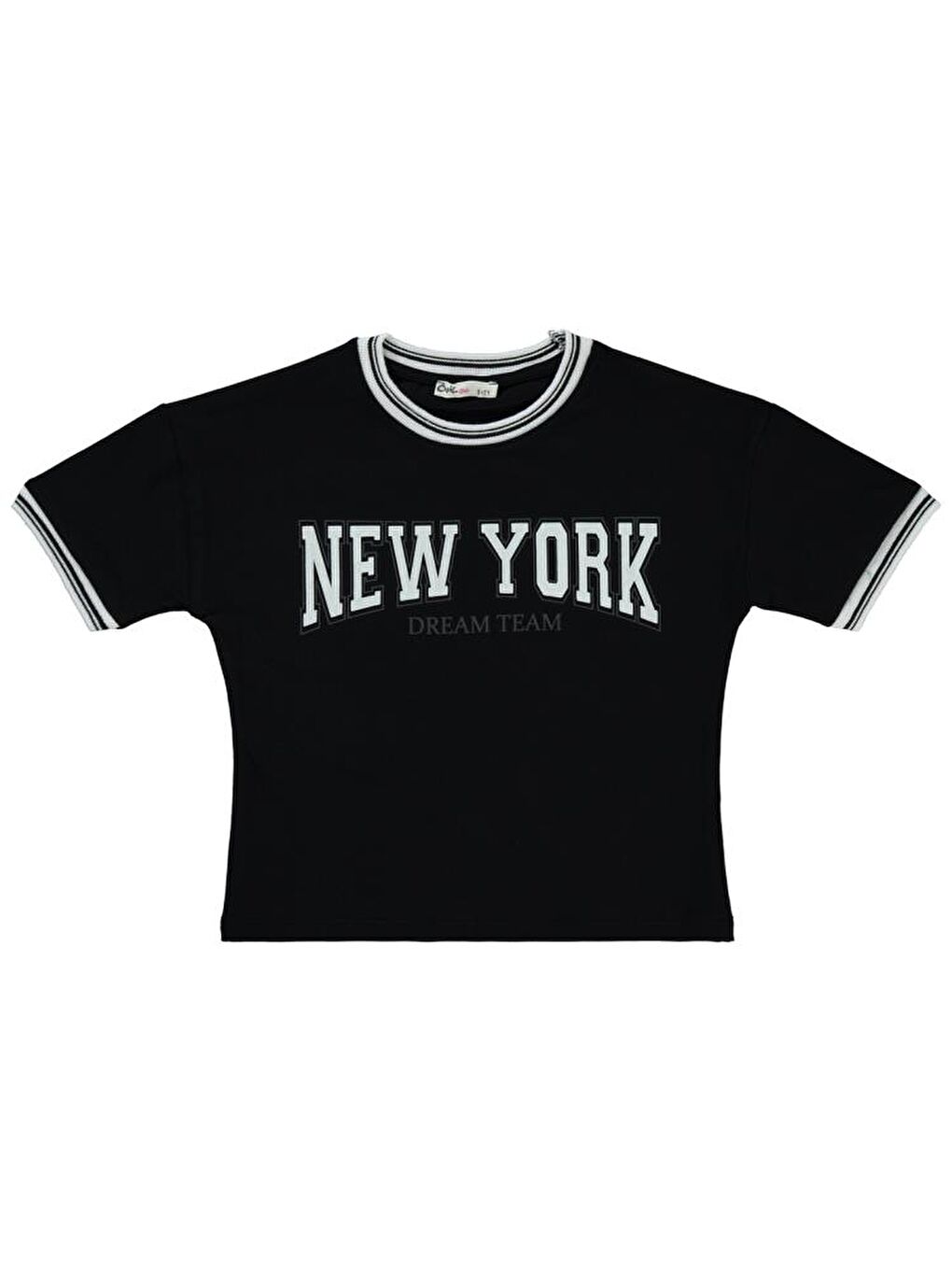 Girls New York Baskılı 10-13 Yaş Tişört - Siyah 13-14 Yaş-1