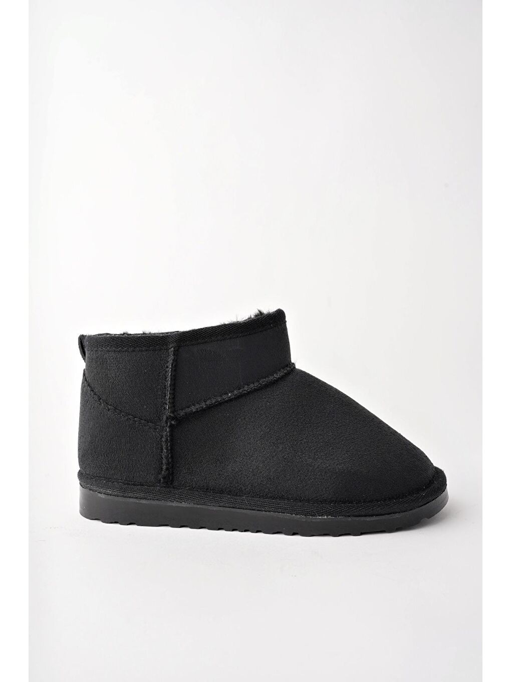 Siyah SNOW Çocuk Kalın Taban İçi Tüylü Günlük Mini Yarım Bot-3