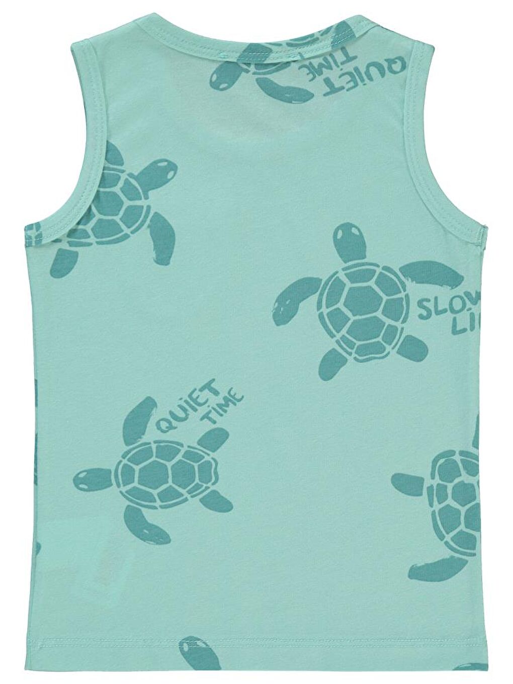 Turkuaz Boys Kaplumbağa Baskılı Sıfır Kol 2-5 Yaş Tişört - Mavi2-3 Yaş
