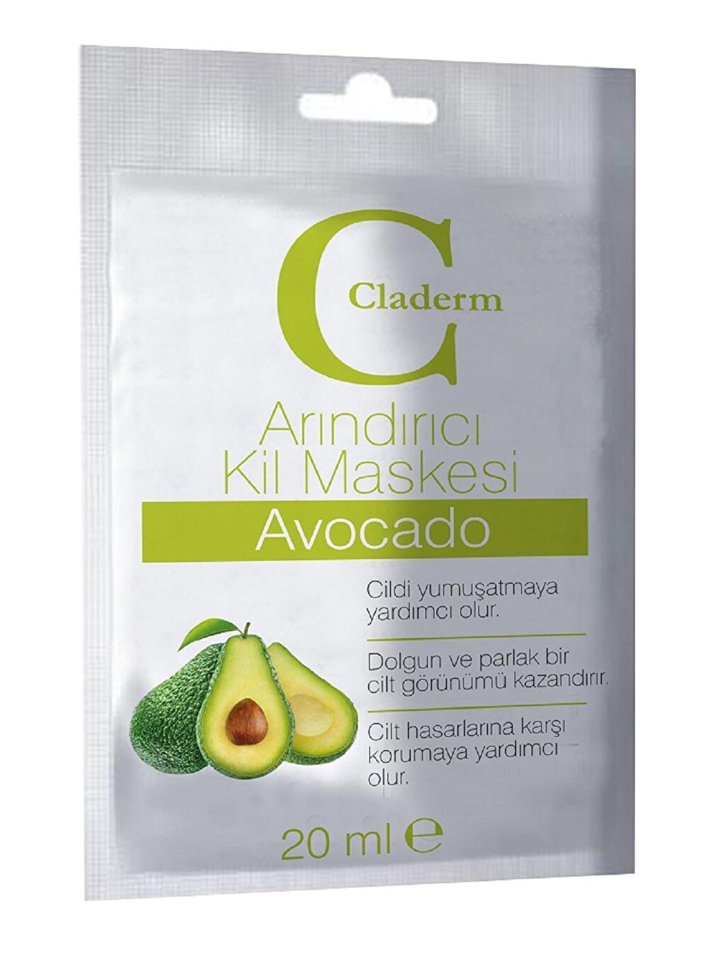 Claderm Şeffaf Kil Maskesi 20 ml Sachet – Avocado