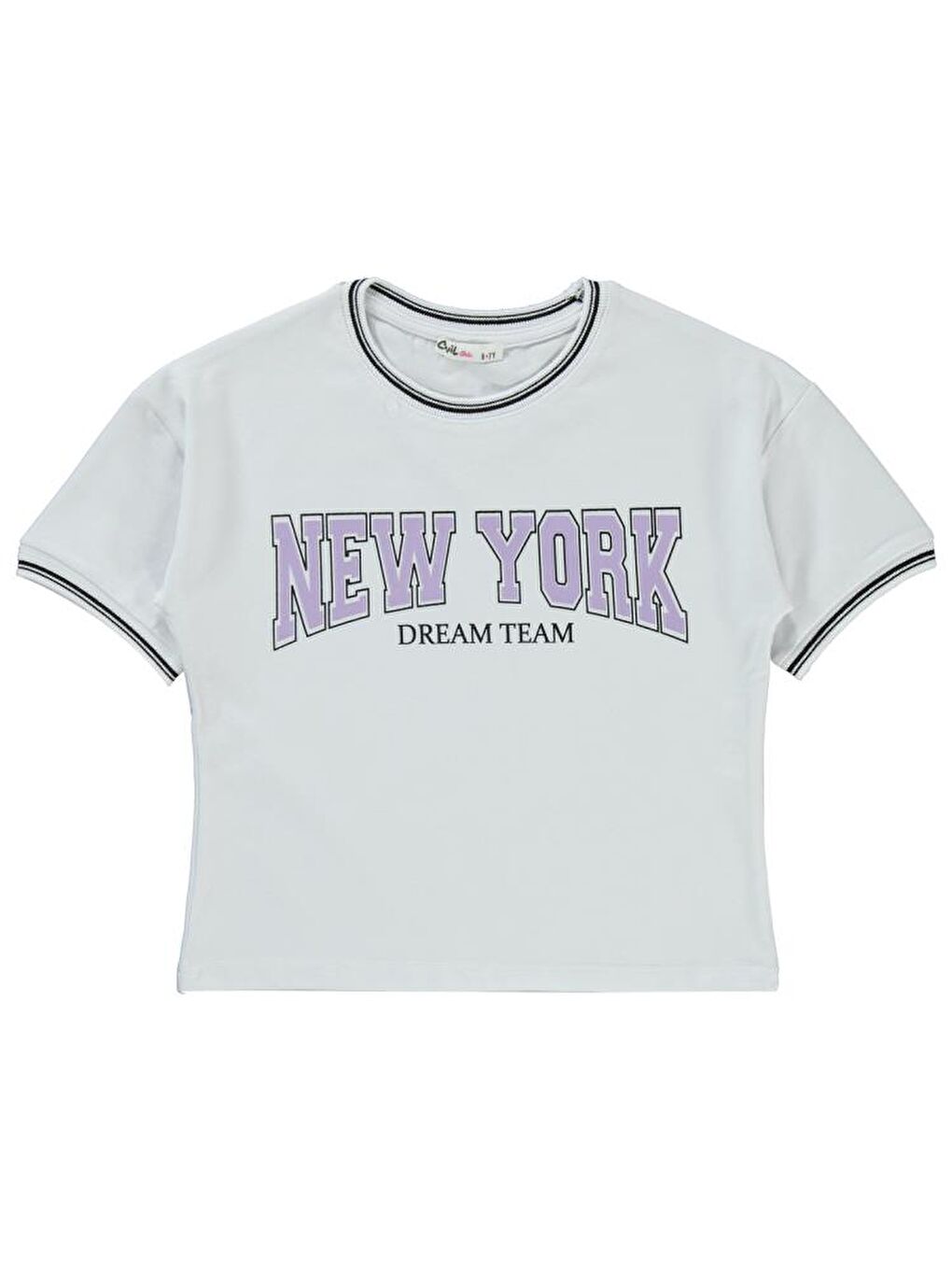 Girls New York Baskılı 6-9 Yaş Tişört - Beyaz8-9 Yaş-2