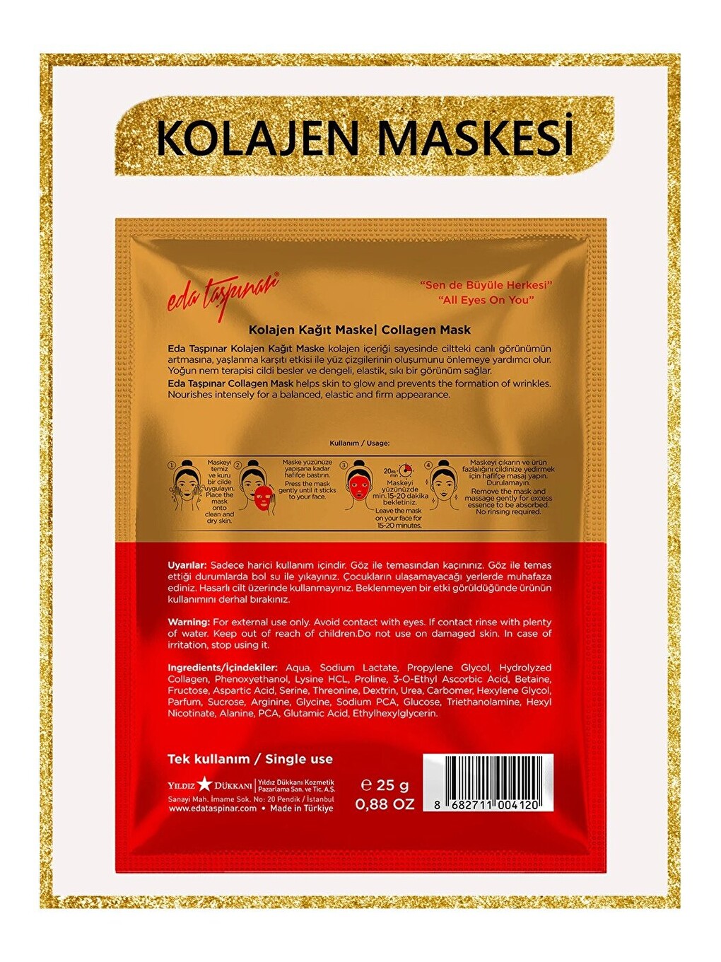 Kolajen Maske Nemlendirici Pürüzsüz Cilt Parlak Görünüm (egy0014)-1