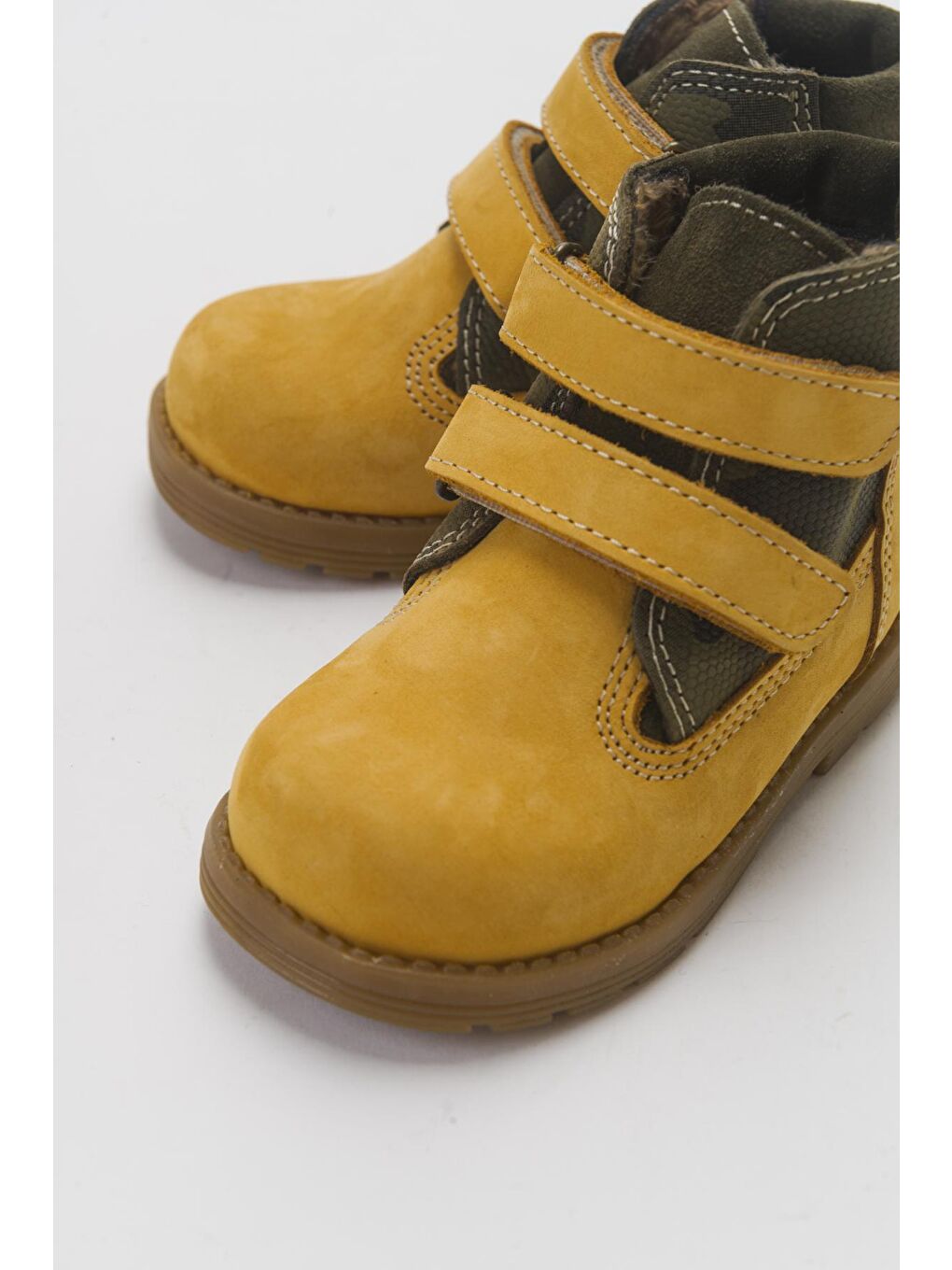 Erkek Çocuk Sarı Hakiki Deri Anatomik Günlük Bot-1