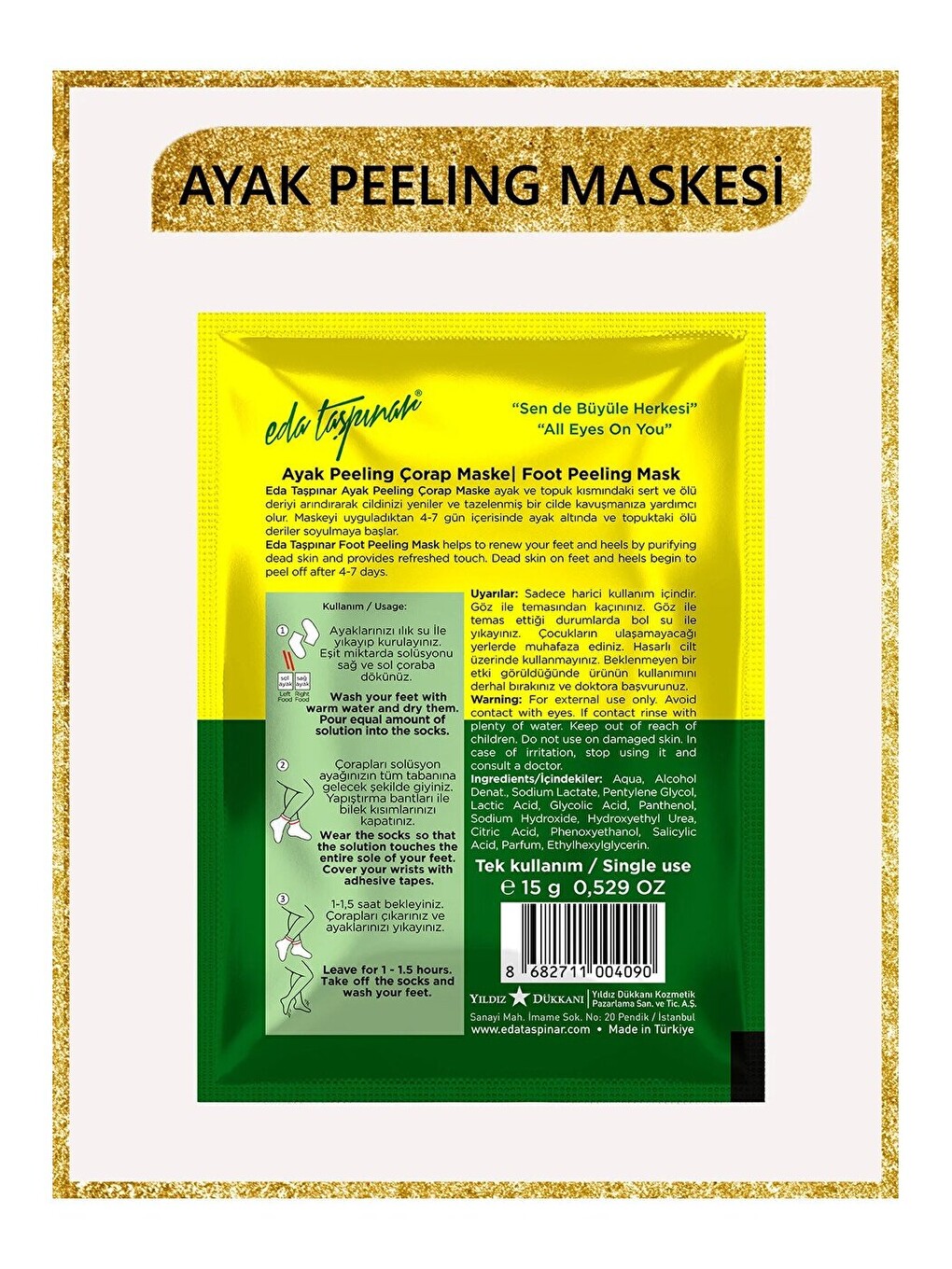 Ayak Peeling Maske Nemlendirici Pürüzsüz Cilt Parlak Görünüm (egy0011)-1