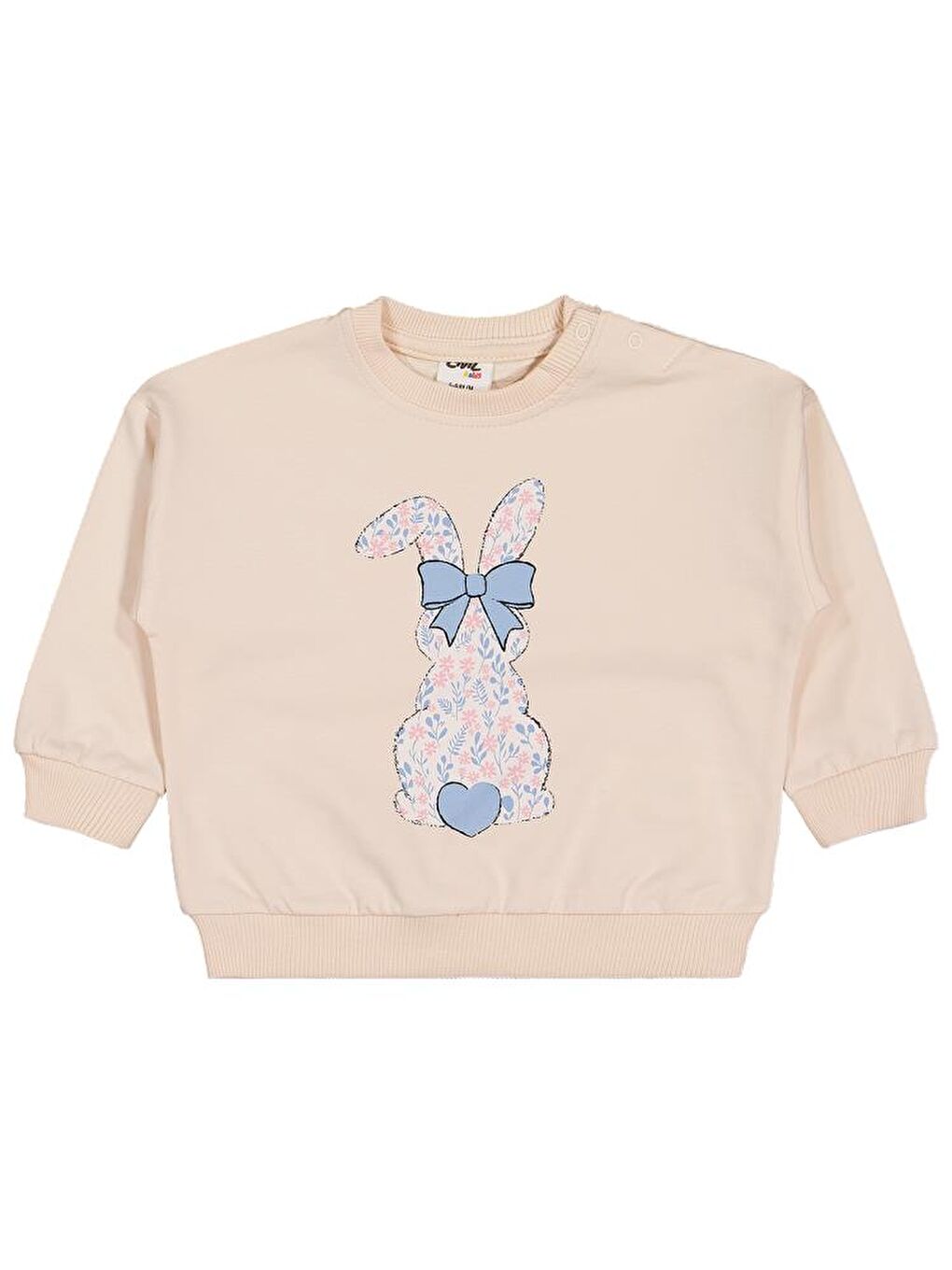 Beyaz Baby Tavşan Baskılı 3'lü Set 6-18 Ay Sweatshirt-4