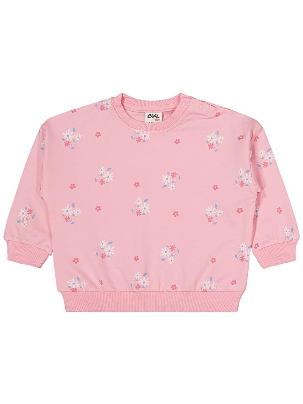 Beyaz Baby Tavşan Baskılı 3'lü Set 6-18 Ay Sweatshirt