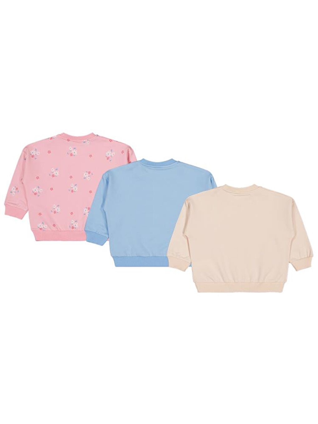 Beyaz Baby Tavşan Baskılı 3'lü Set 6-18 Ay Sweatshirt-1