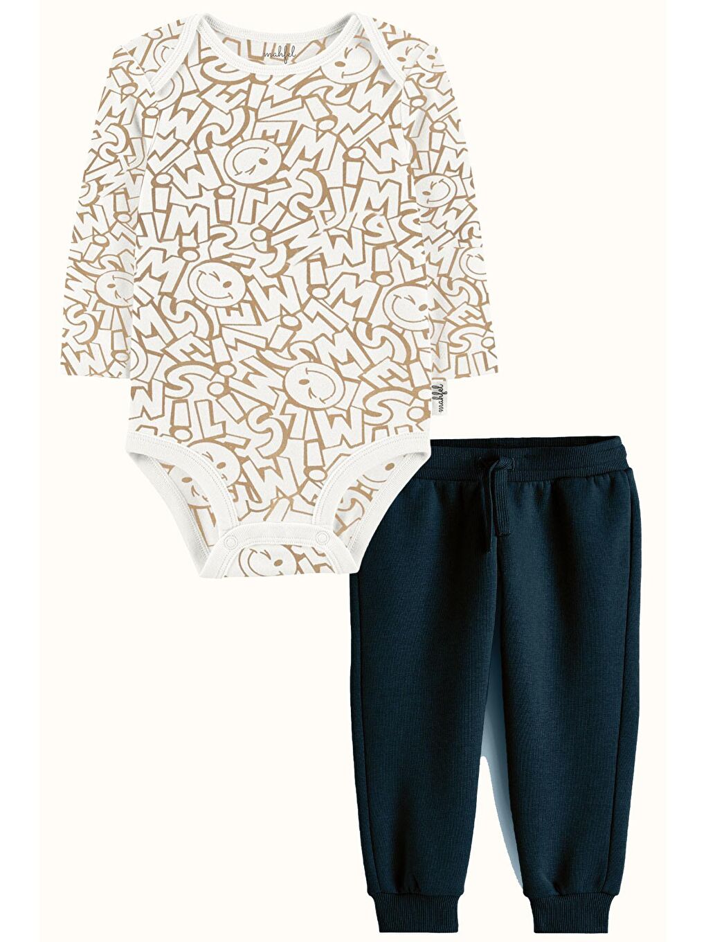 Bej 2'li Bebek Body Takım