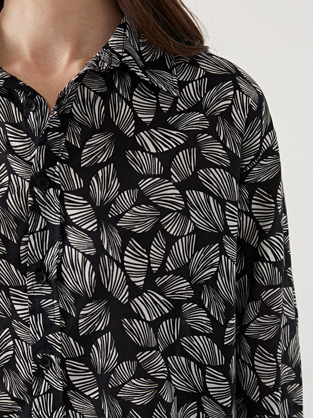 Siyah Kadın Gömlek Uzun Bg169-2