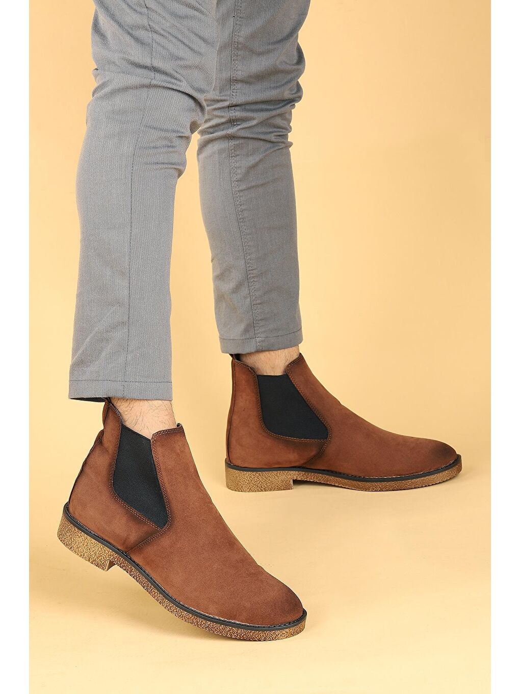 Kahverengi 5100 Süet Termo Taban Erkek Bot Ayakkabı-2