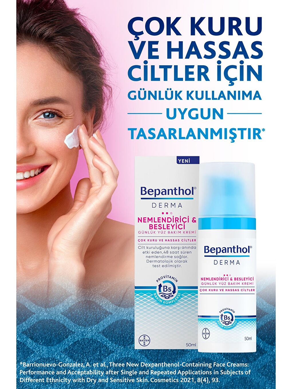 Bepanthol Şeffaf Derma Nemlendirici & Besleyici Günlük Yüz Bakım Kremi 50ml - 1