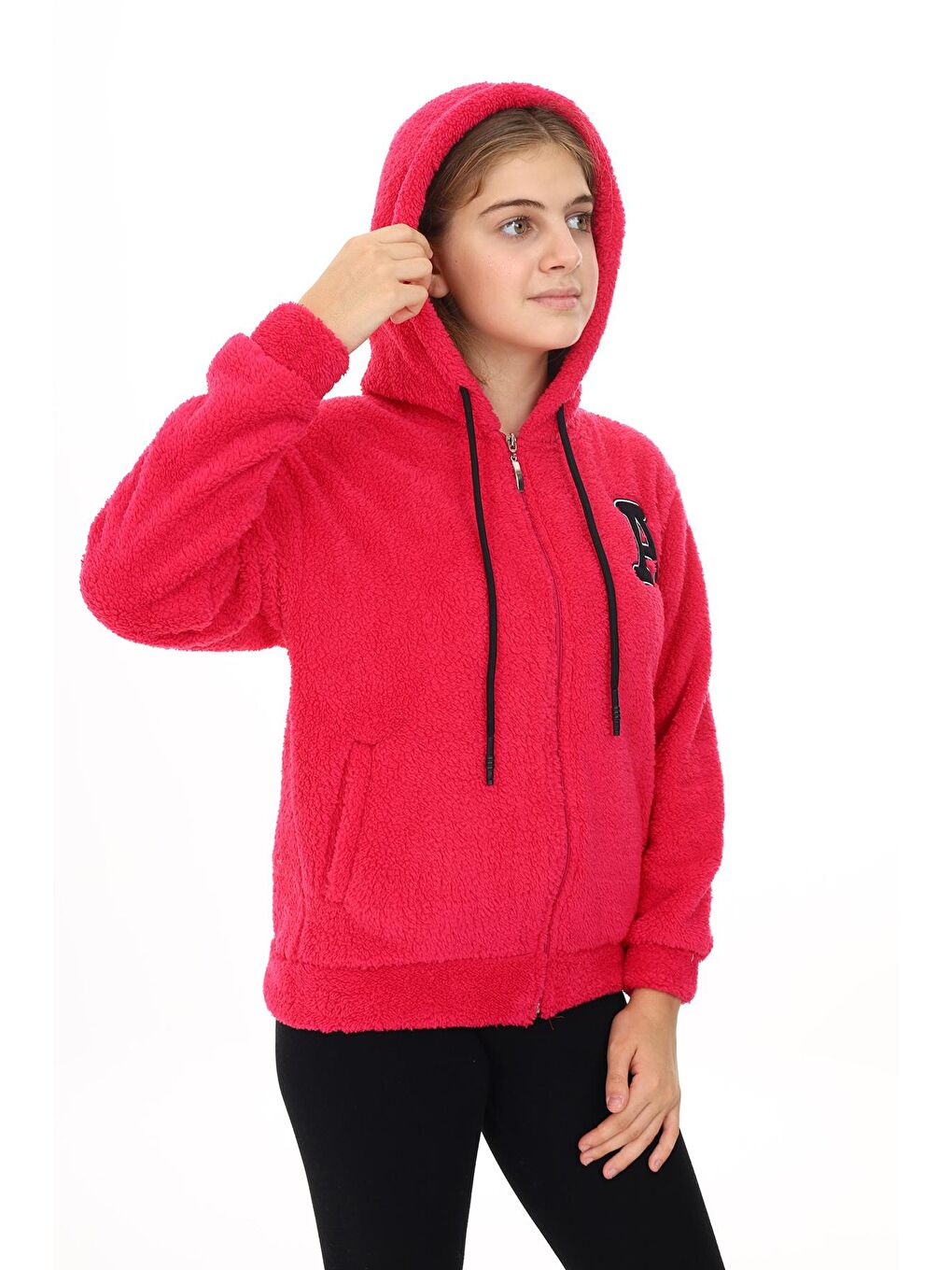 Fuşya Kız Çocuk Welsoft Peluş Ceket 7 -13 Yaş Lx280-2
