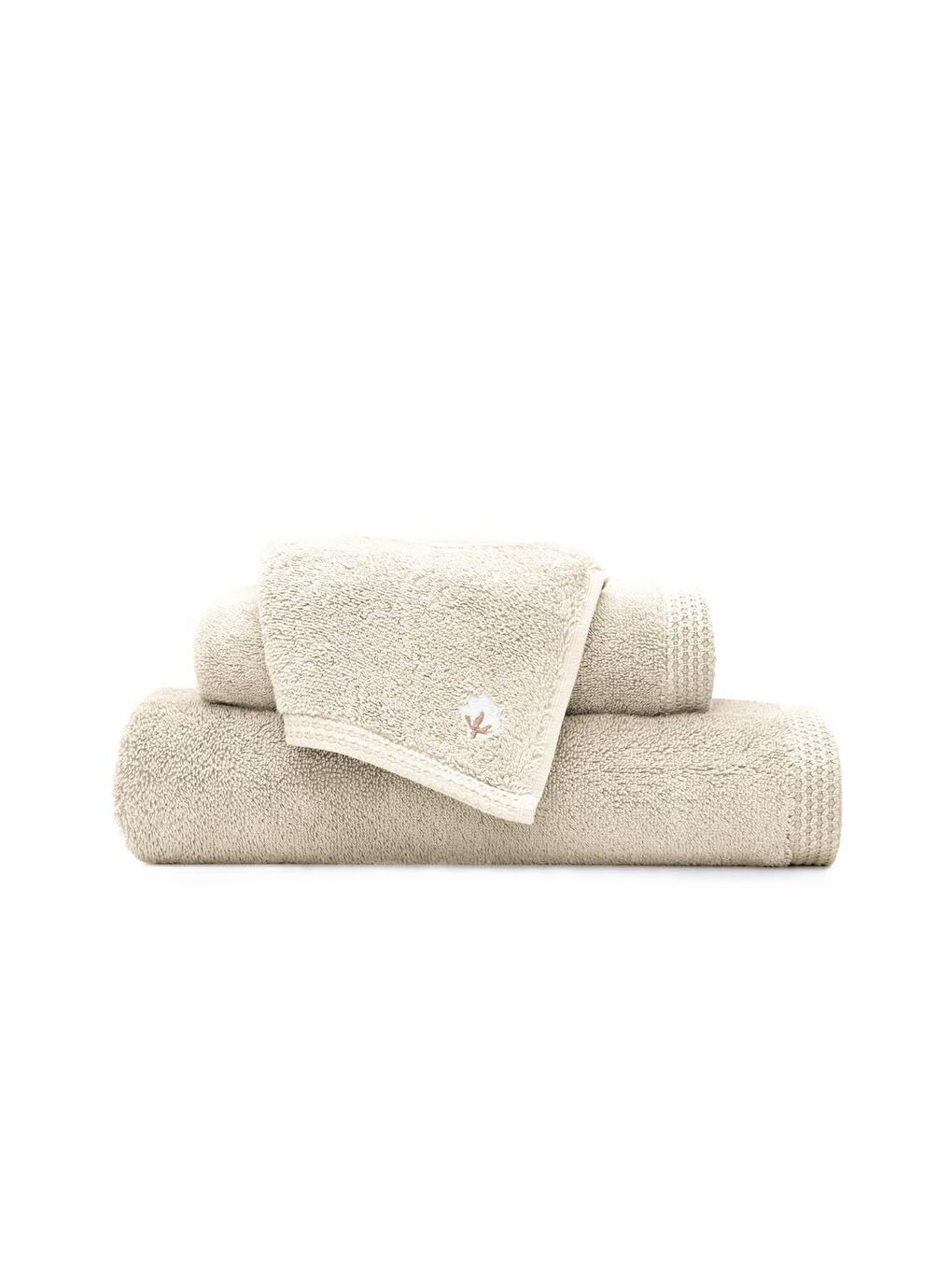 Pure Cotton 3'lü Havlu Seti Organik Pamuk Bej