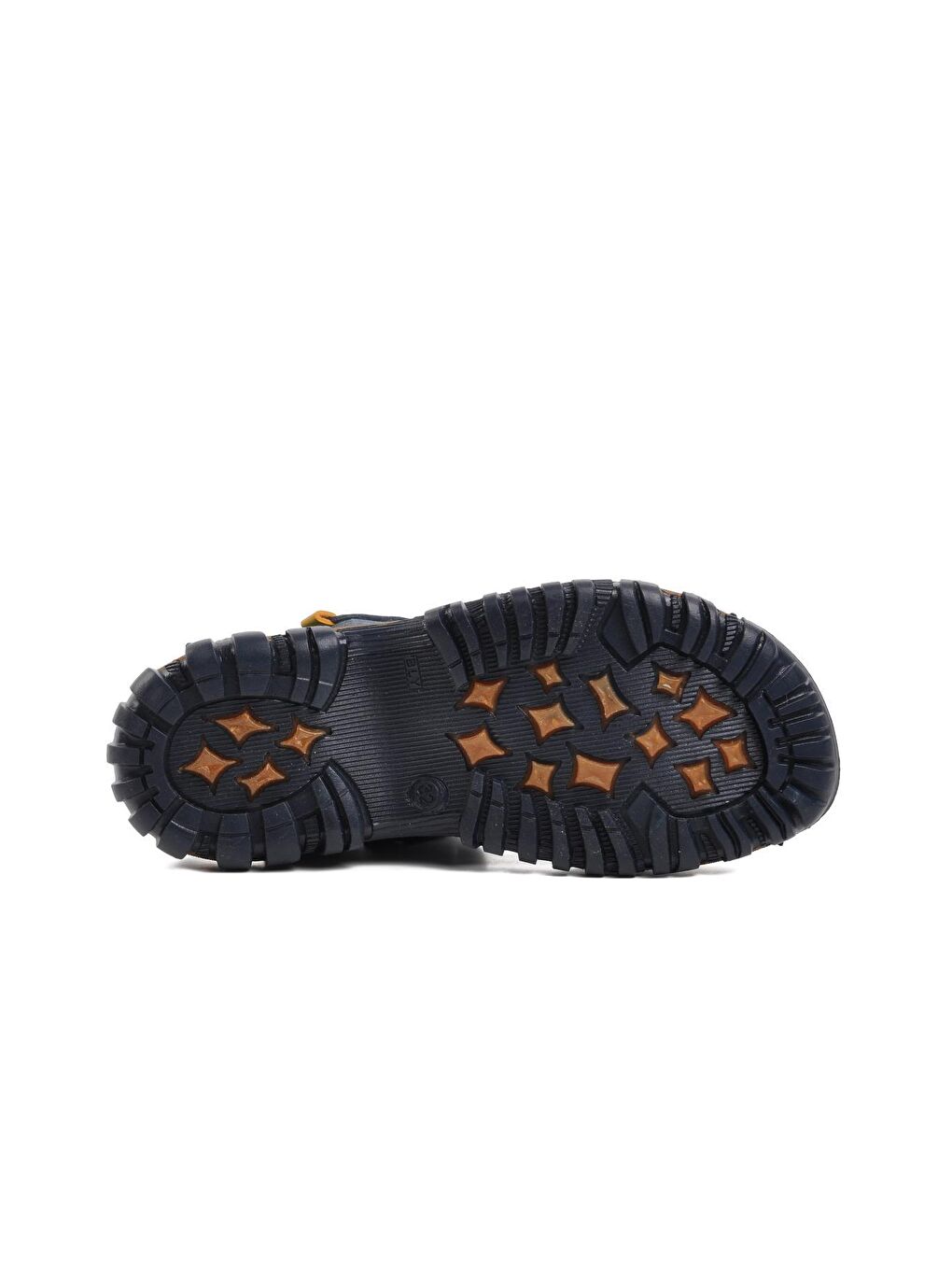 Lacivert Nubuk-Sarı Cırtlı Erkek Çocuk Sandalet 5000-F-3