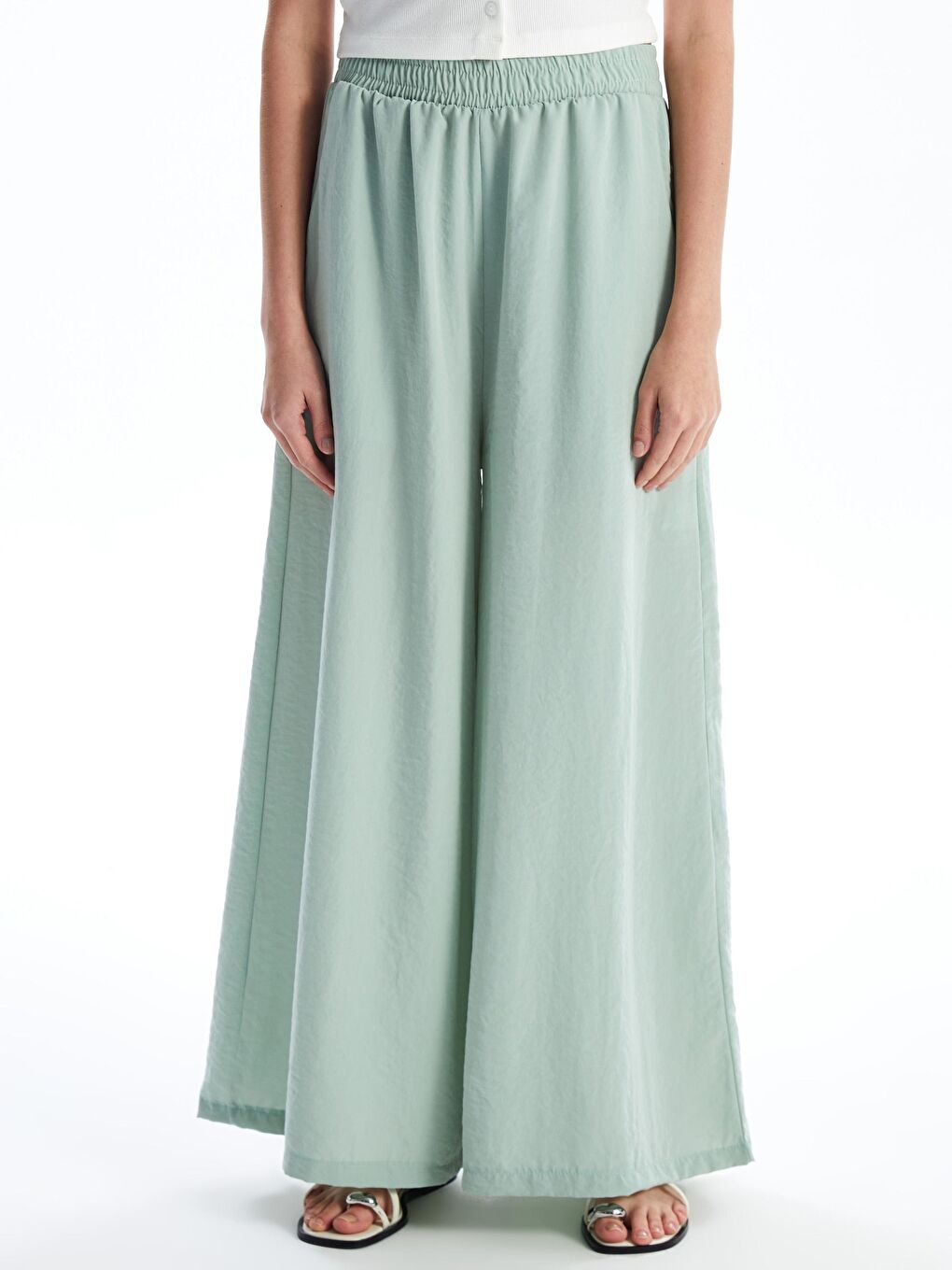 Yeşil Kadın Mint Palazzo Pantolon Bgh01-1