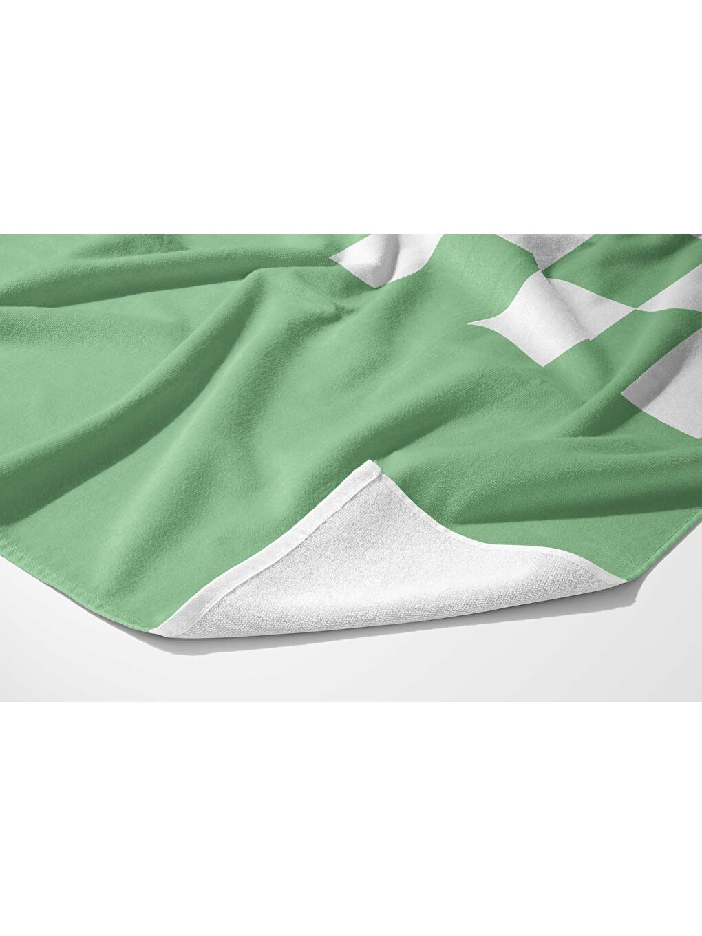 Yeşil Dama Desen Dijital Baskılı  Plaj Havlusu 75x150-3