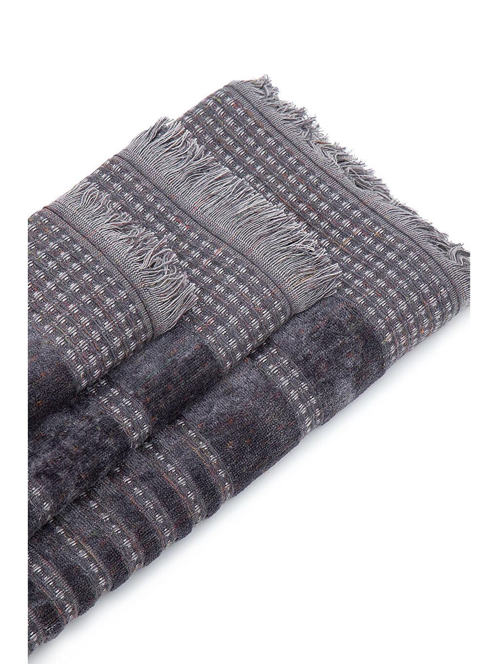 Zeus 3'lü Havlu Seti Organik Pamuk Antrasit-3