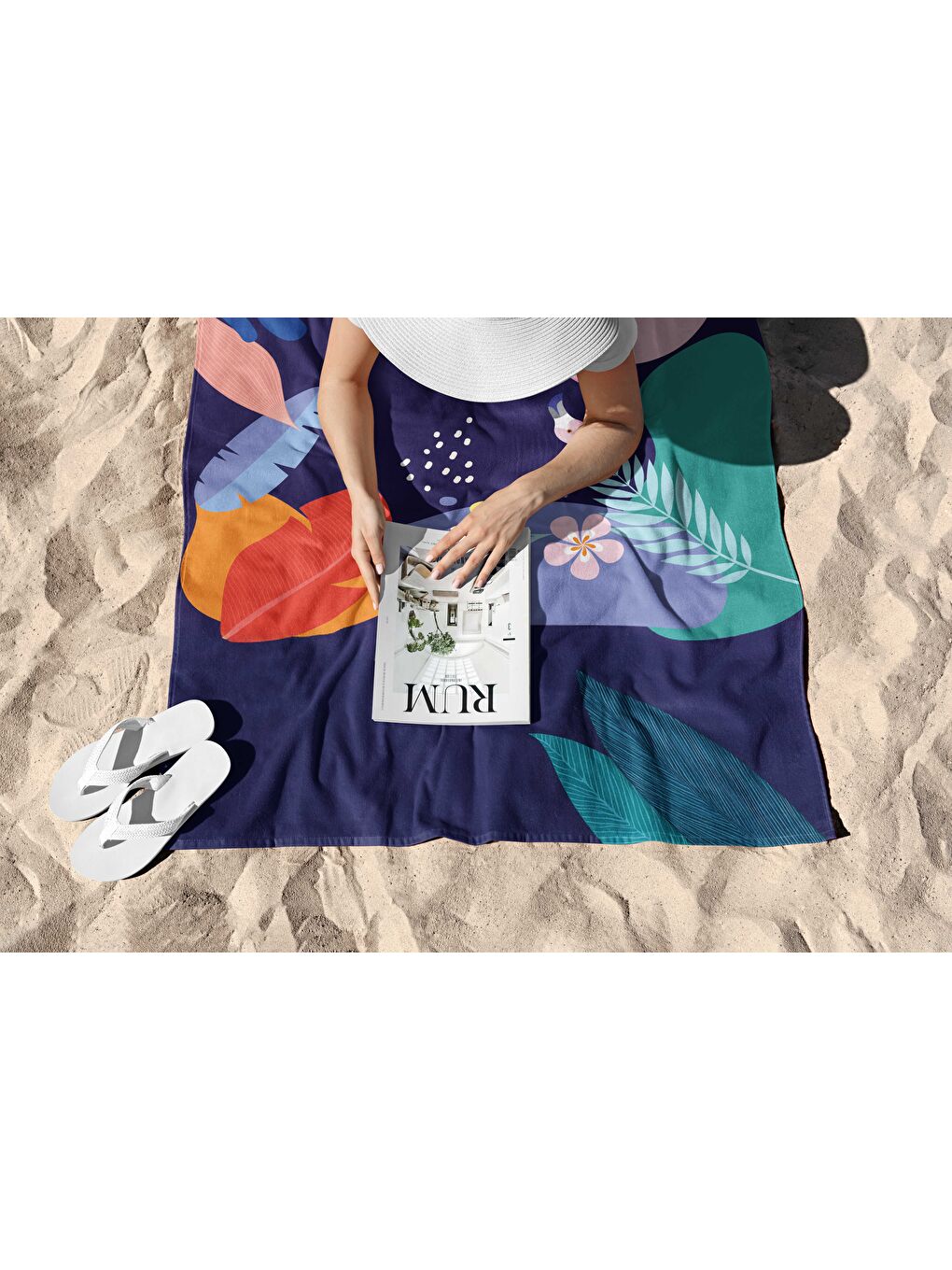 Mor Flamingo Yaz Desen Dijital Baskılı  Plaj Havlusu 75x150-1