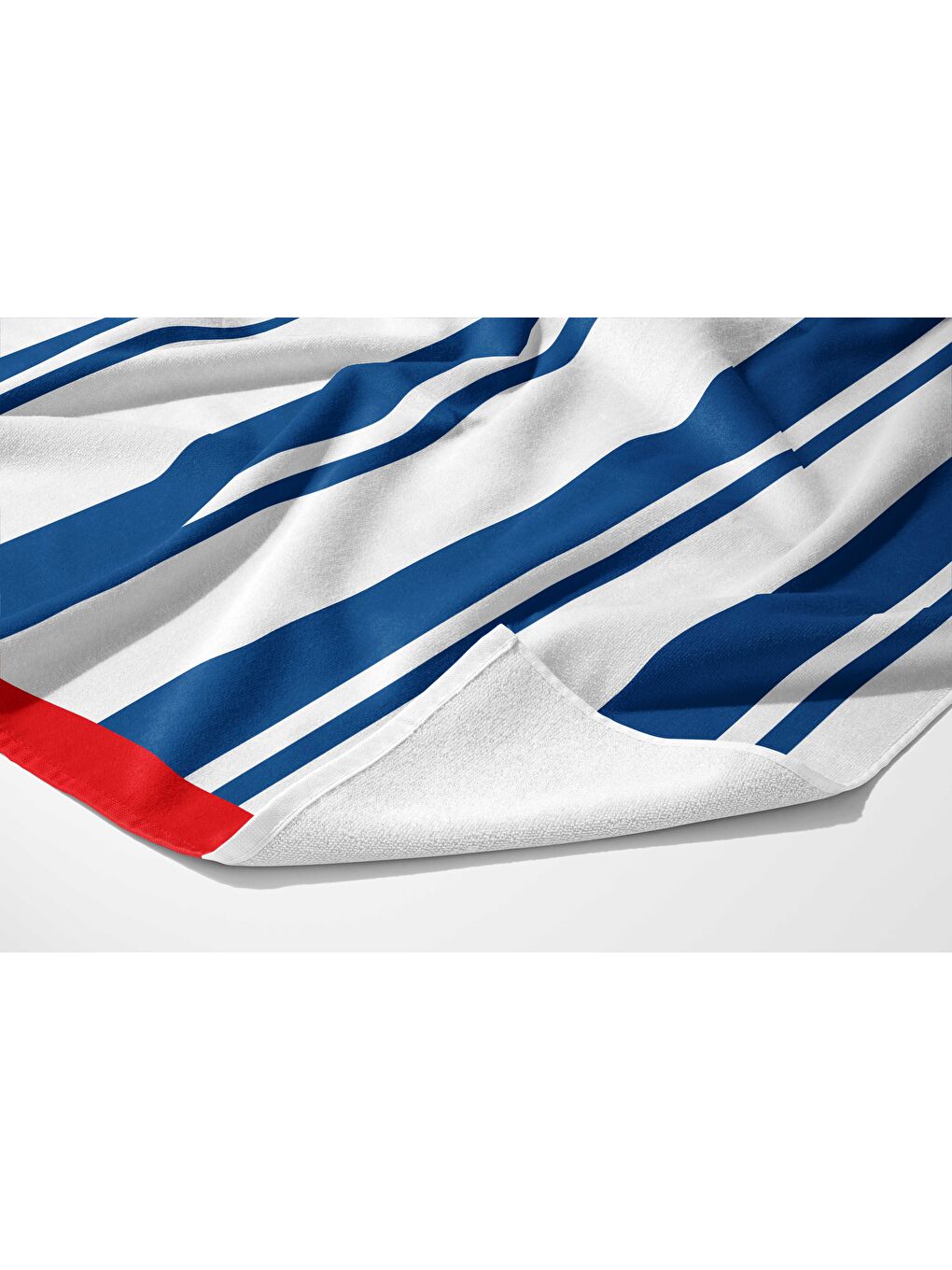 Lacivert Beyaz Çizgi Desen Dijital Baskılı  Plaj Havlusu 75x150-3