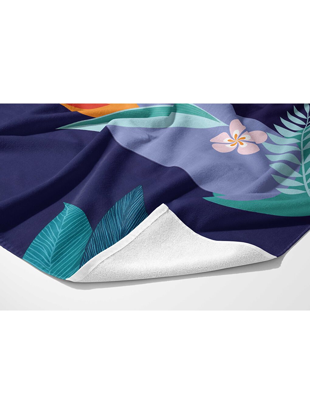 Mor Flamingo Yaz Desen Dijital Baskılı  Plaj Havlusu 75x150-3