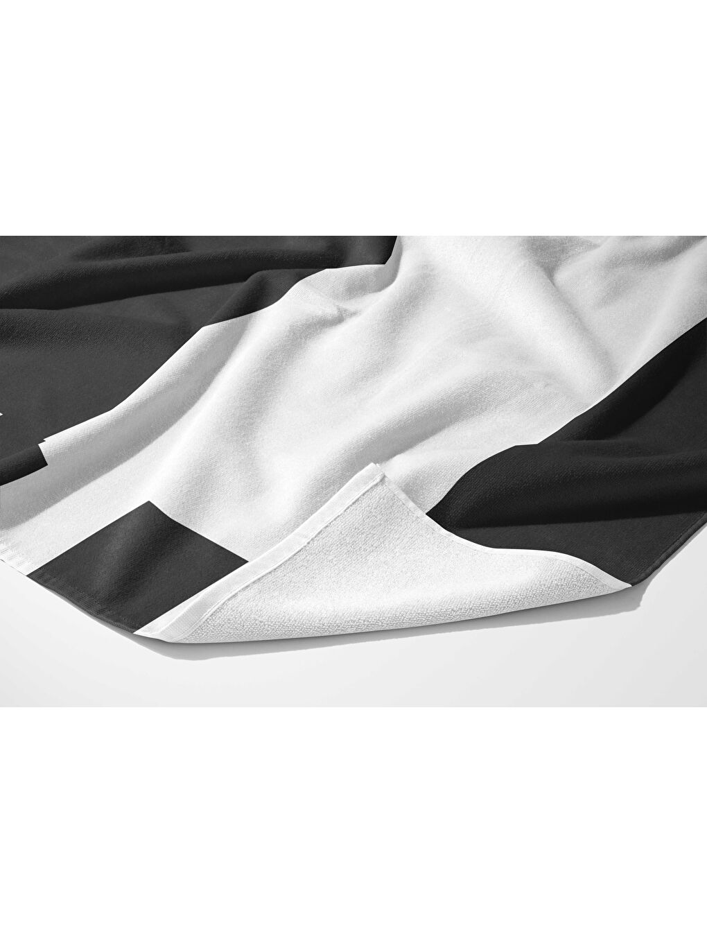 Siyah Kare Çizgi Desen  Dijital Baskılı  Plaj Havlusu 75x150-4