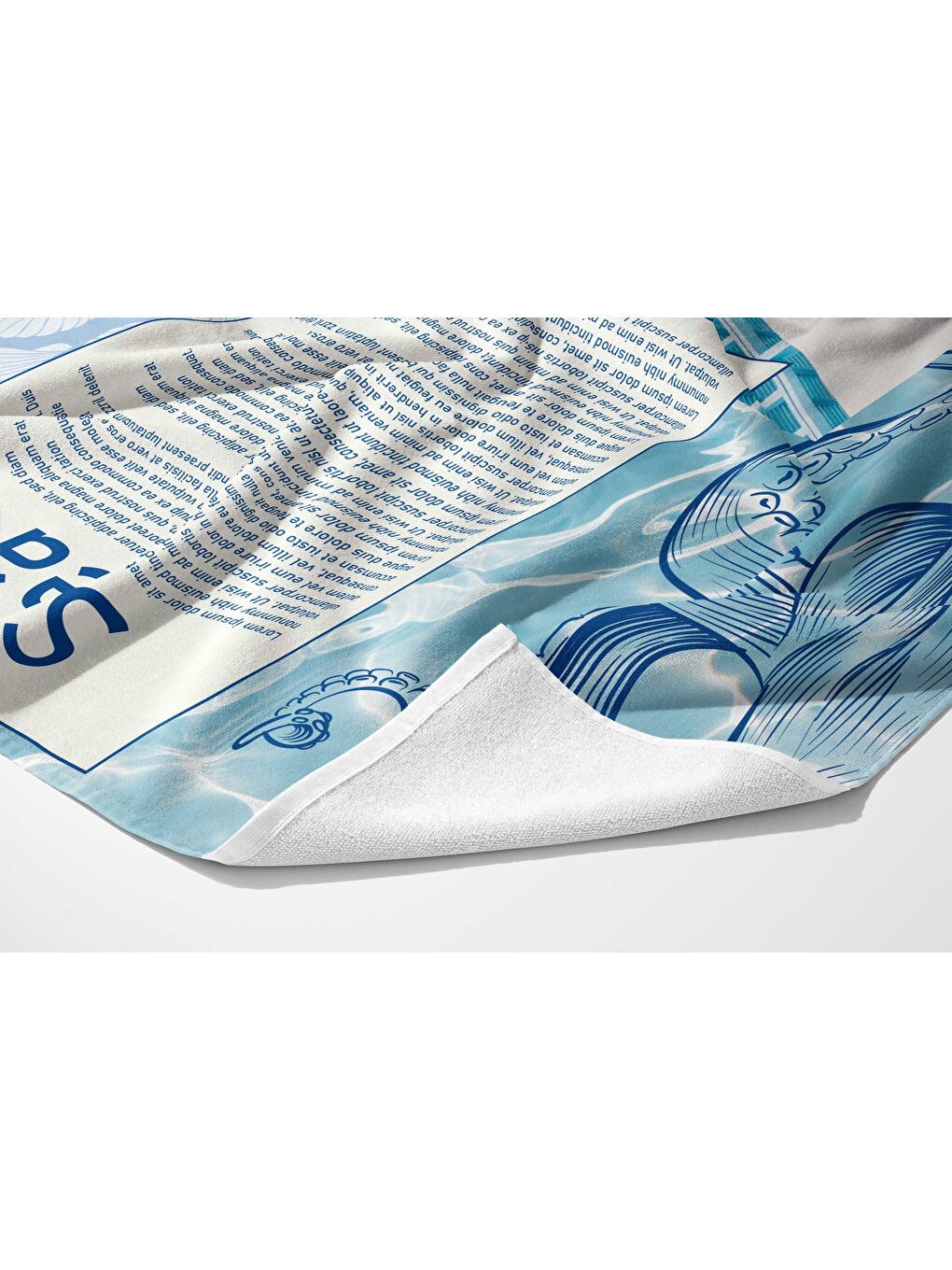 Mavi Beach Desen Dijital Baskılı Plaj Havlusu 75x150-3