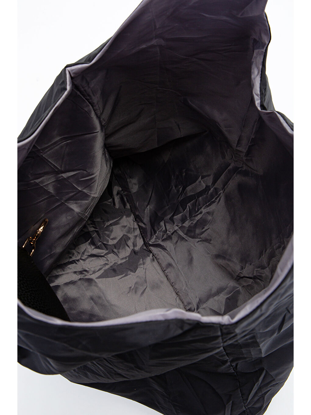 Açılabilen Anahtarlık Paraşüt Kumaş Alışveriş Kol Çantası Joan Klinkır Siyah-3