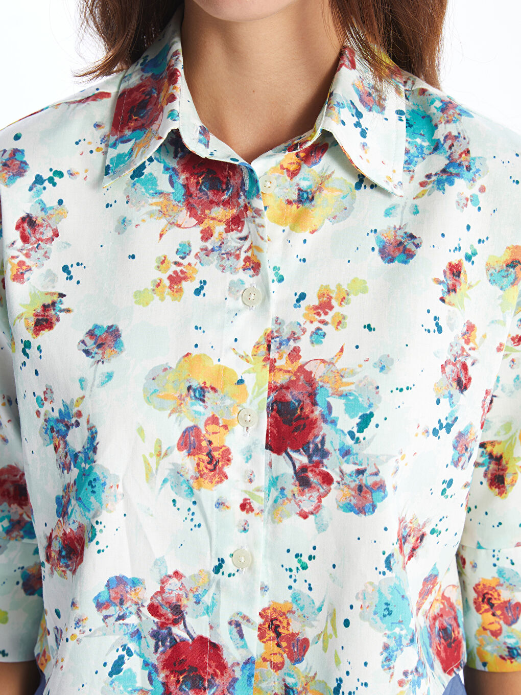 Beyaz Maya Kadın Gömlek-2