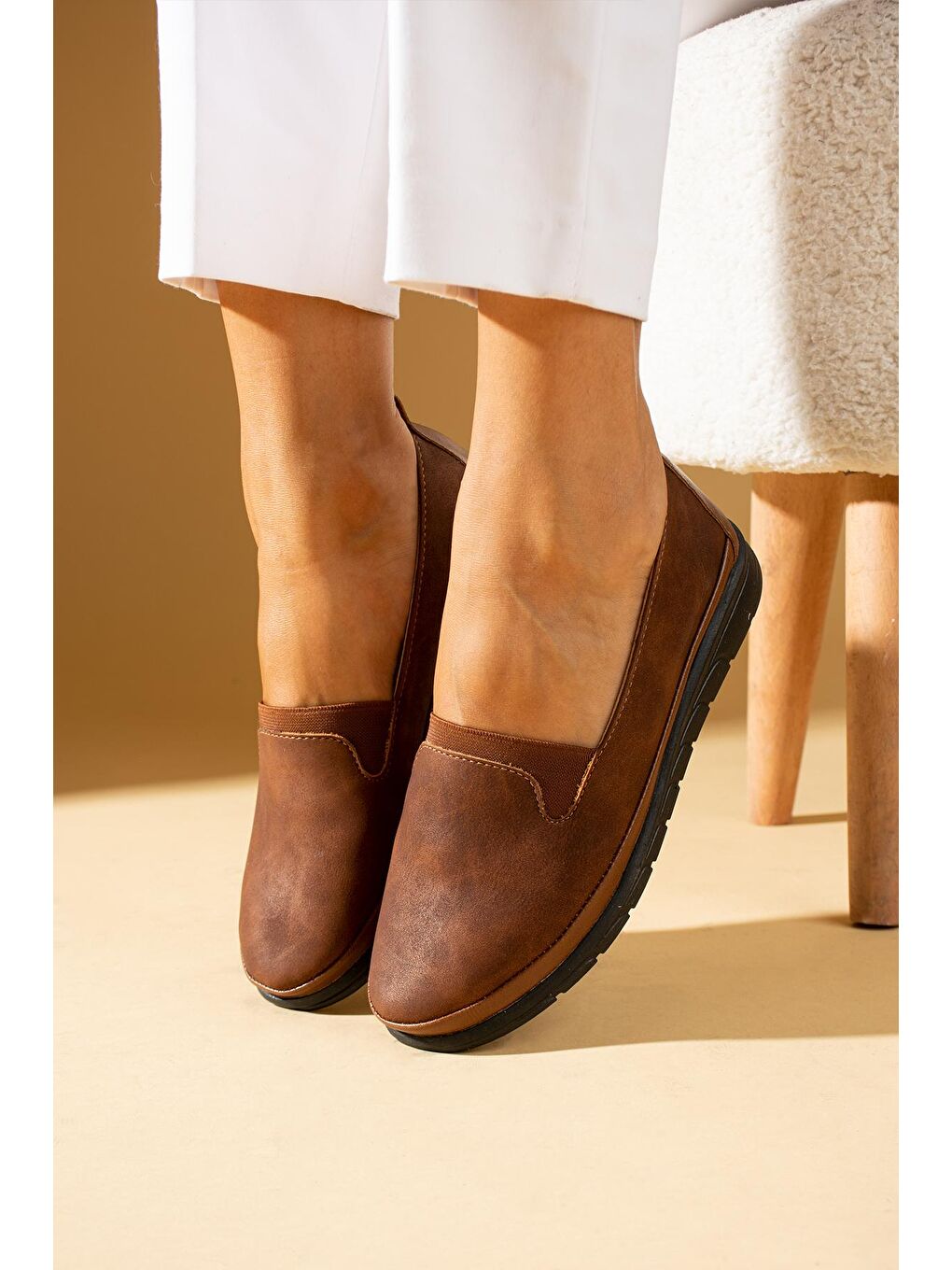 Kahverengi Comfort Taban İç Astar Deri Kadın Ayakkabı 43-5566-23-1