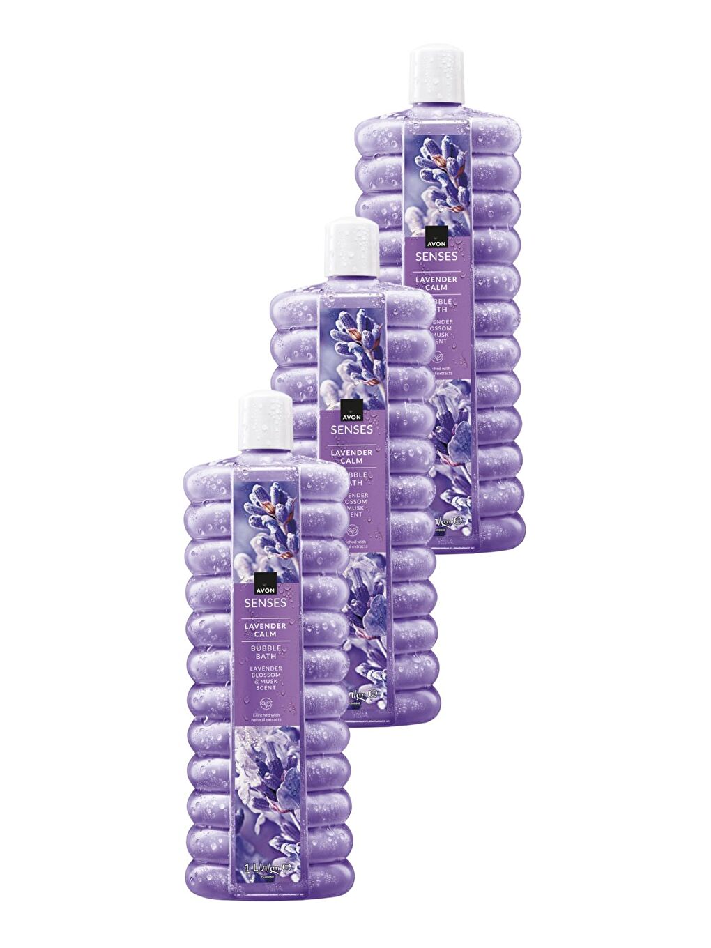 Senses Lavender Calm Lavanta Kokulu Banyo Köpüğü 1 Lt. Üçlü Set