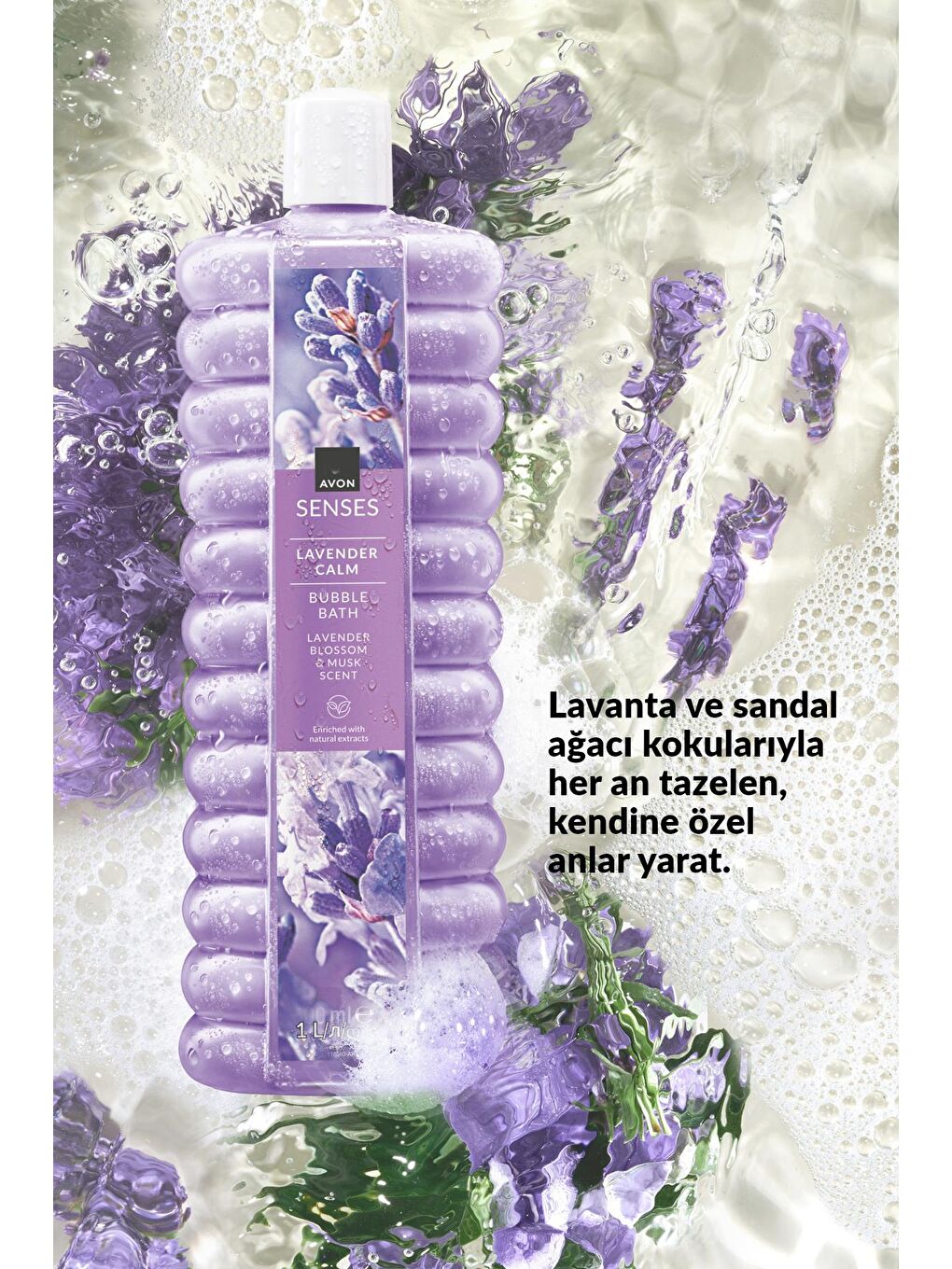 Senses Lavender Calm Lavanta Kokulu Banyo Köpüğü 1 Lt. İkili Set-3