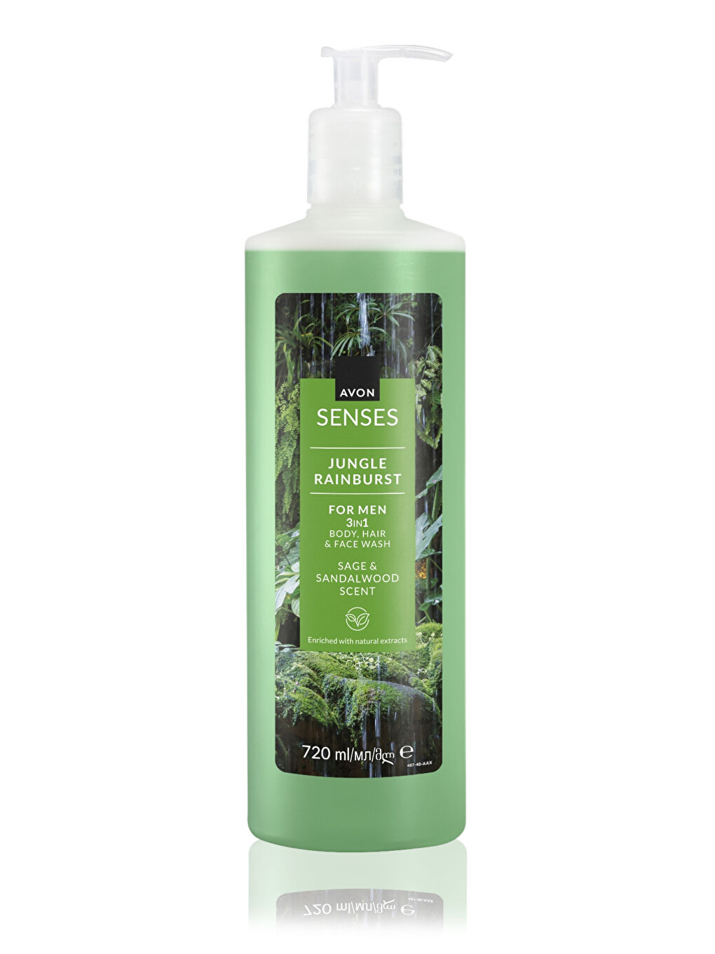 Senses Jungle Rainburst Adaçayı ve Sandal Ağacı Kokulu Erkek Saç ve Vücut Şampuanı 720 Ml.